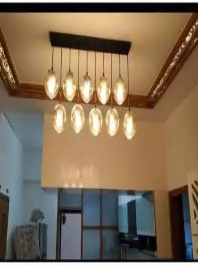 Kinis Clear Doom 10 Lights for Living Room Chandelier Hanging Lamp for Dining Room Bedroom Restaurant Bar (with Bulb) - Image 3